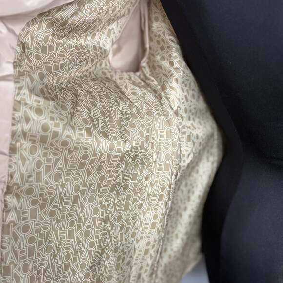 Michael Michael Kors Women’s Quilted Jacket Coat Beige Size M Medium - Picture 3 of 11